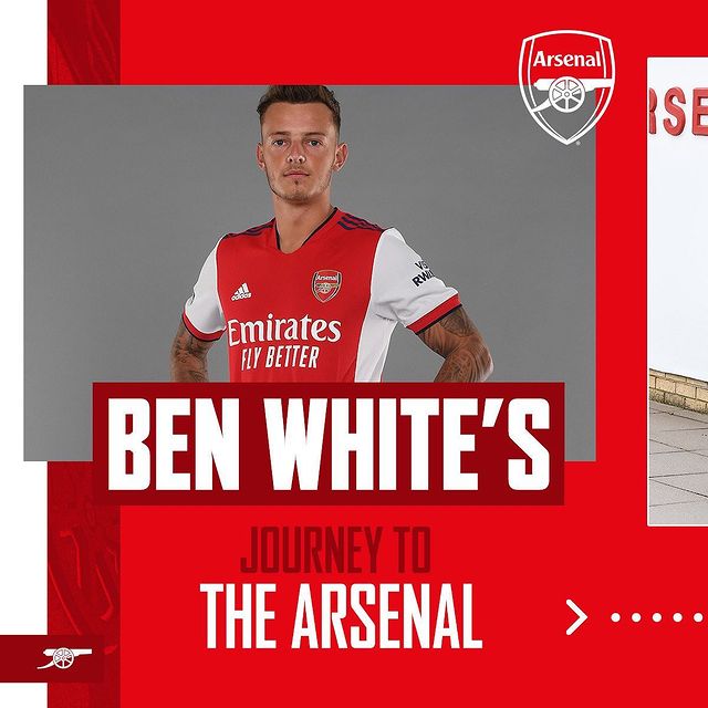 England defender Ben White joins Arsenal on a 5-year contract